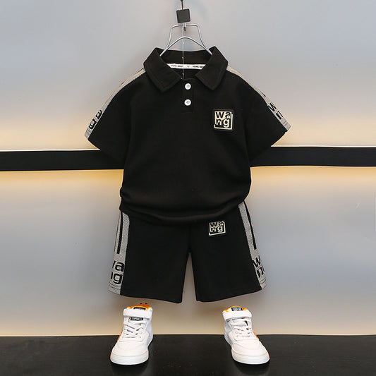Trendy Polo Shirt & Shorts 2-Piece Outfit