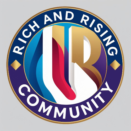 Logo with 'Rich and Rising Community' text 