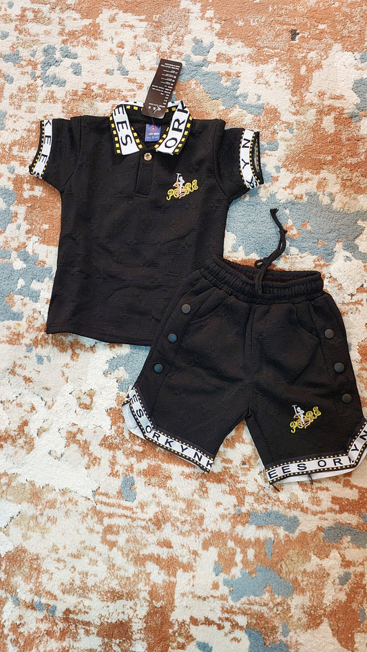 Trendy Polo Shirt & Shorts 2-Piece Outfit